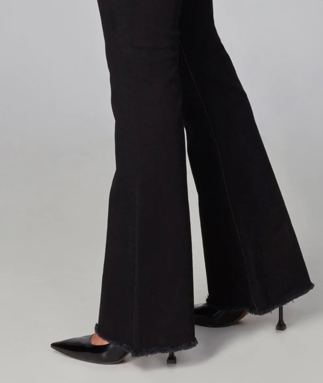 Black High Rise Flared Jeans