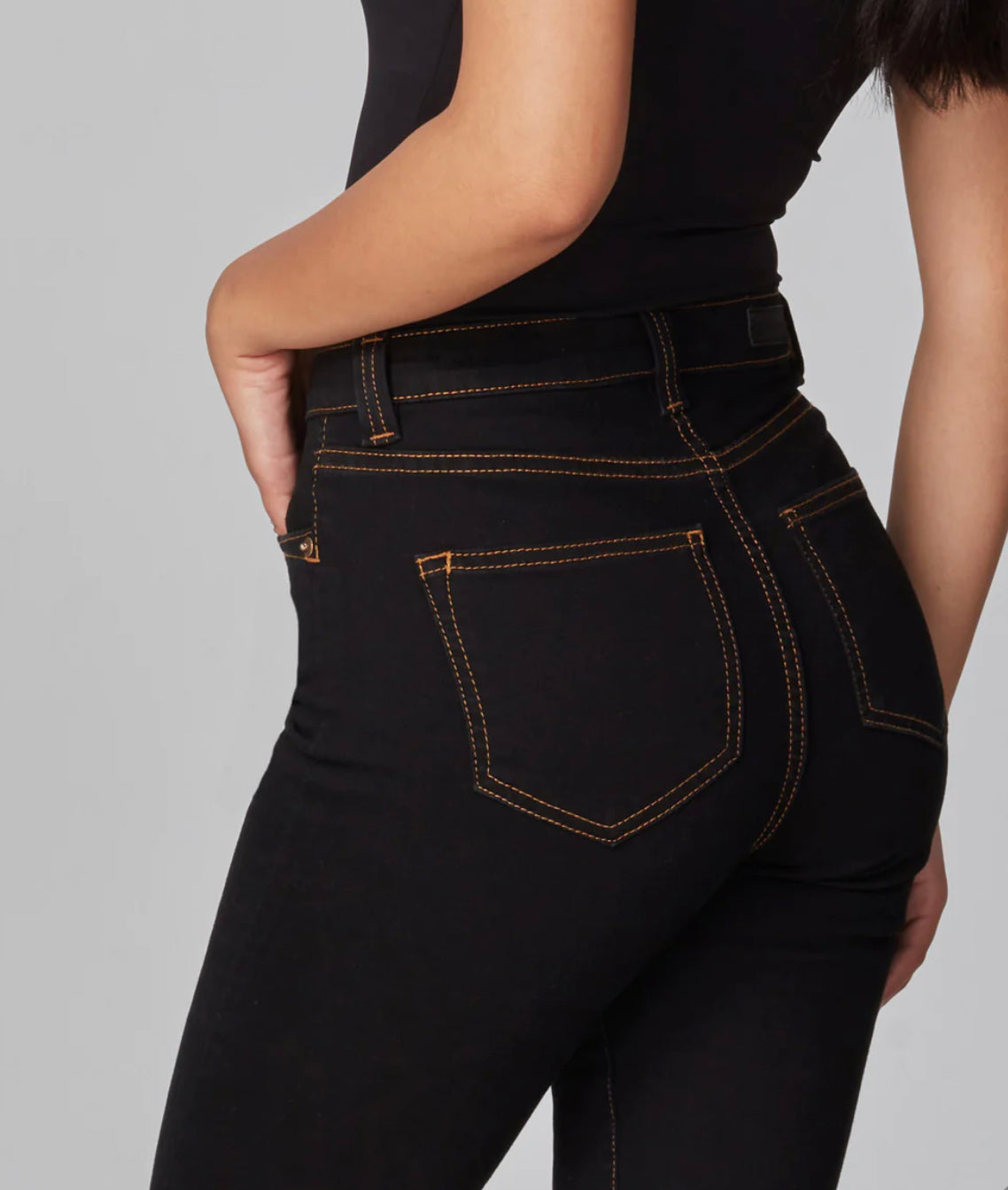 Black High Rise Flared Jeans