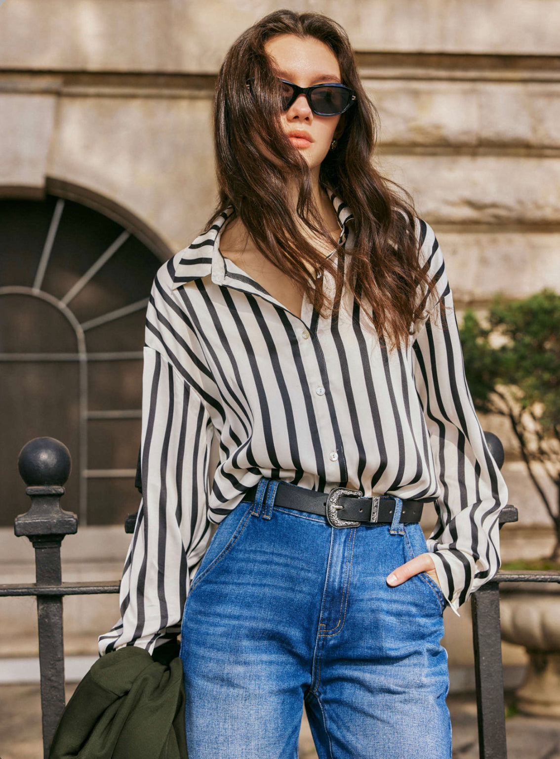 Light Beige Striped Shirt