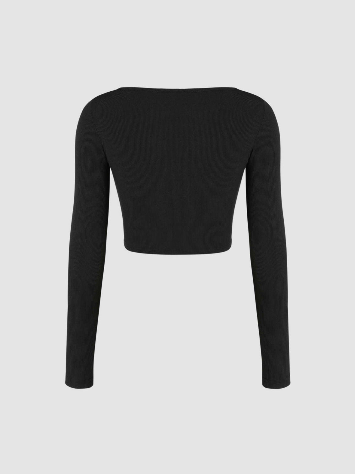 Black Ribbed Square Neck Top