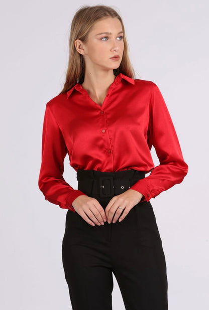 Red Satin Shirt