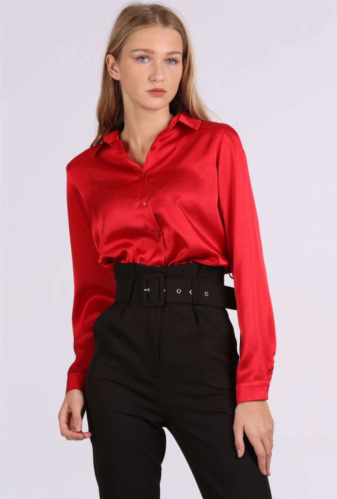 Red Satin Shirt