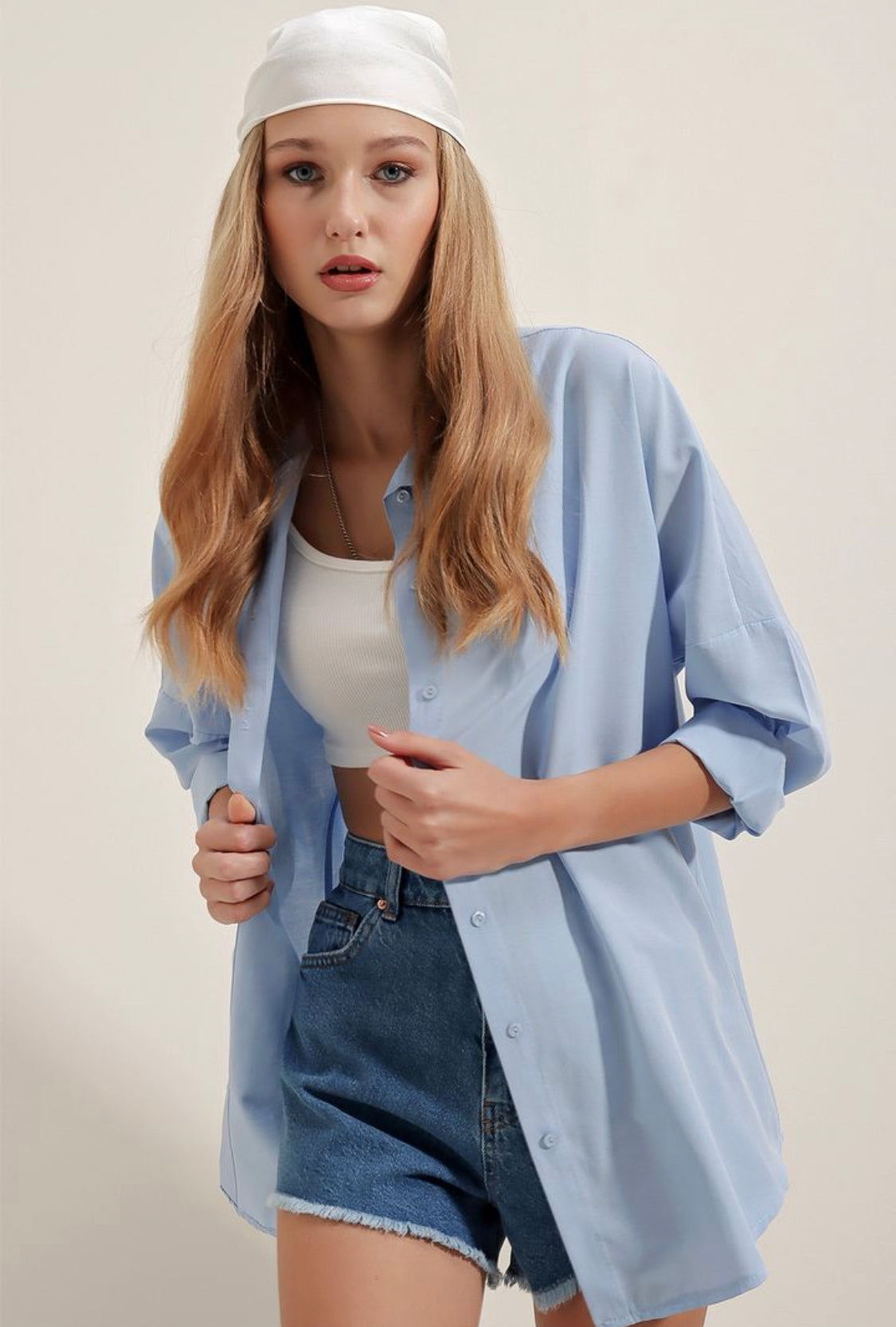 Powder Blue Oversized Shirt