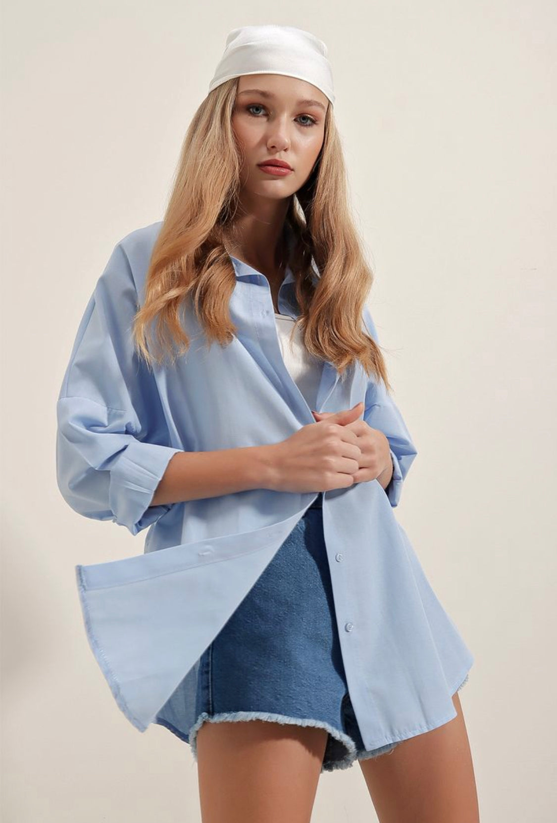 Powder Blue Oversized Shirt