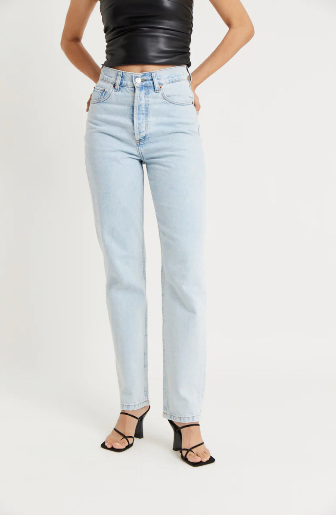 Light Blue Straight Leg Jeans