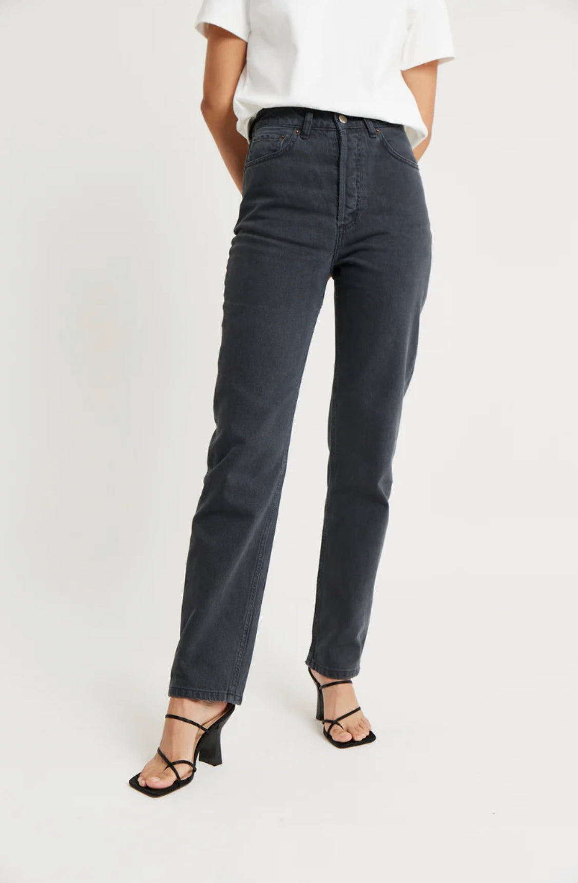 Charcoal Black Straight Leg Jeans