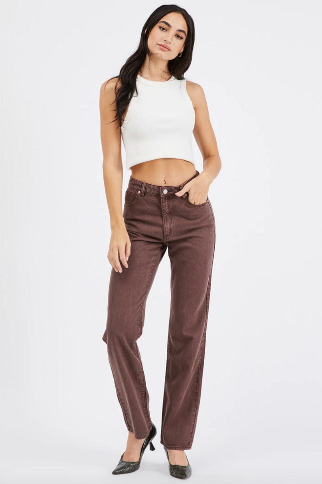 Brown Straight Cocoa Jeans