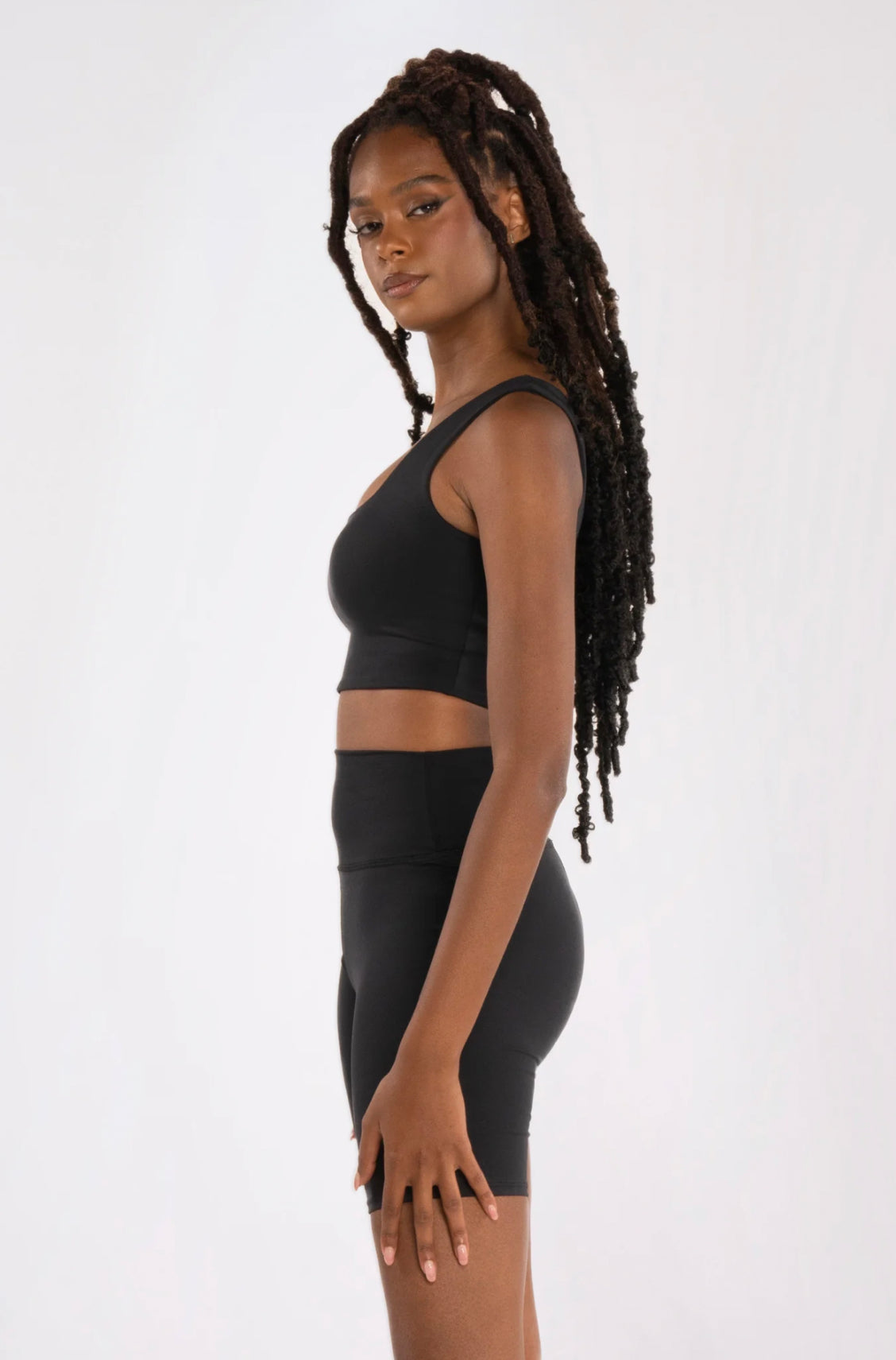 Black Activewear Shorts Set