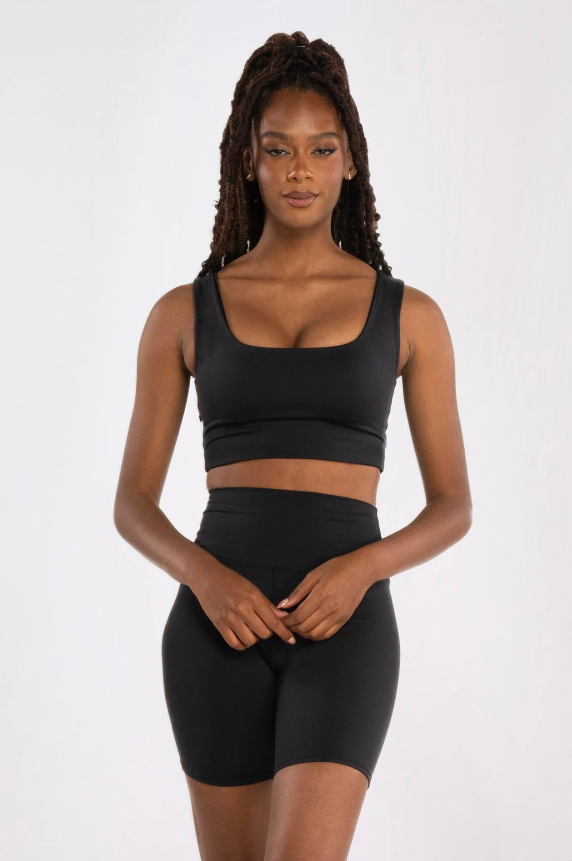 Black Activewear Shorts Set