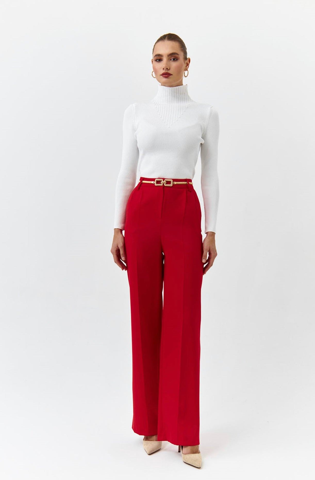 Scarlet Red Tailored Trousers