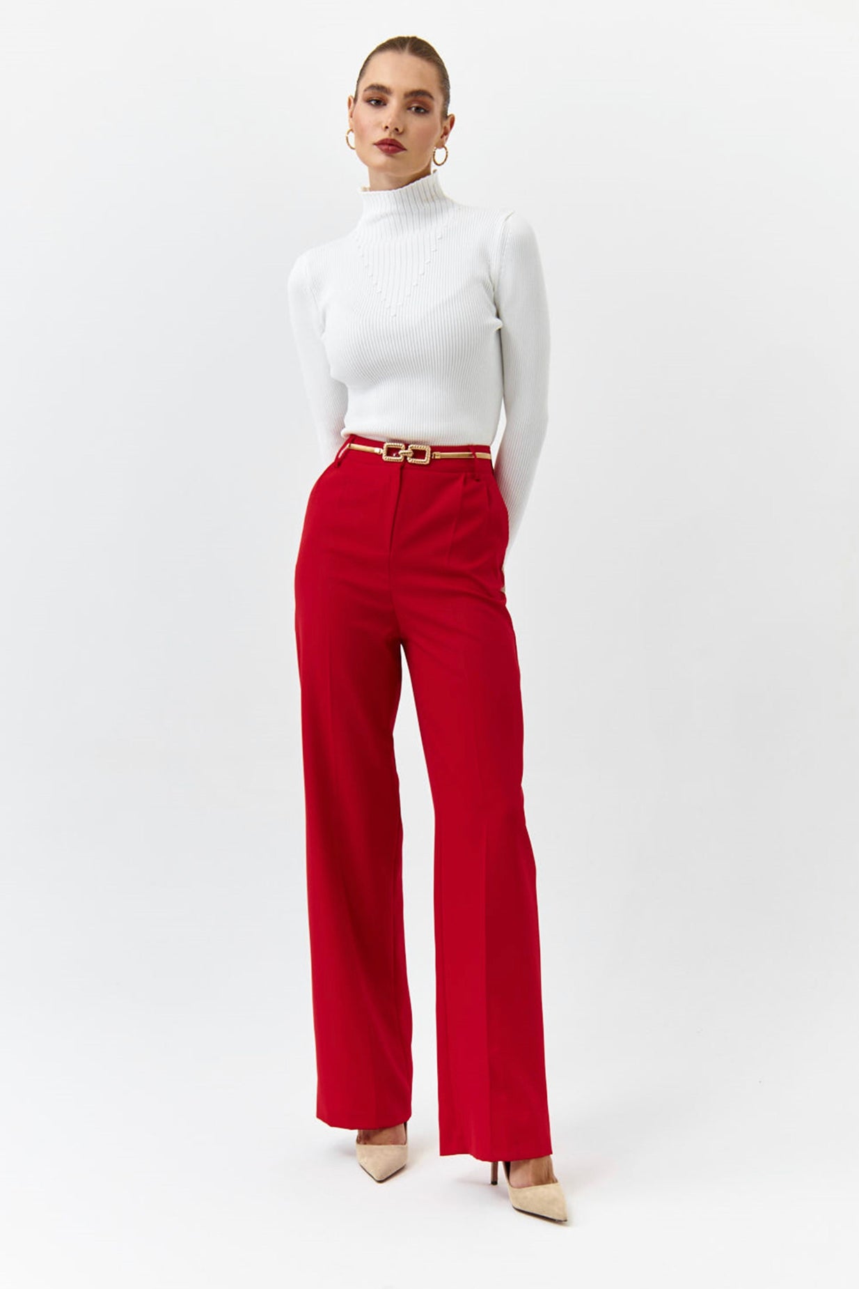 Scarlet Red Tailored Trousers