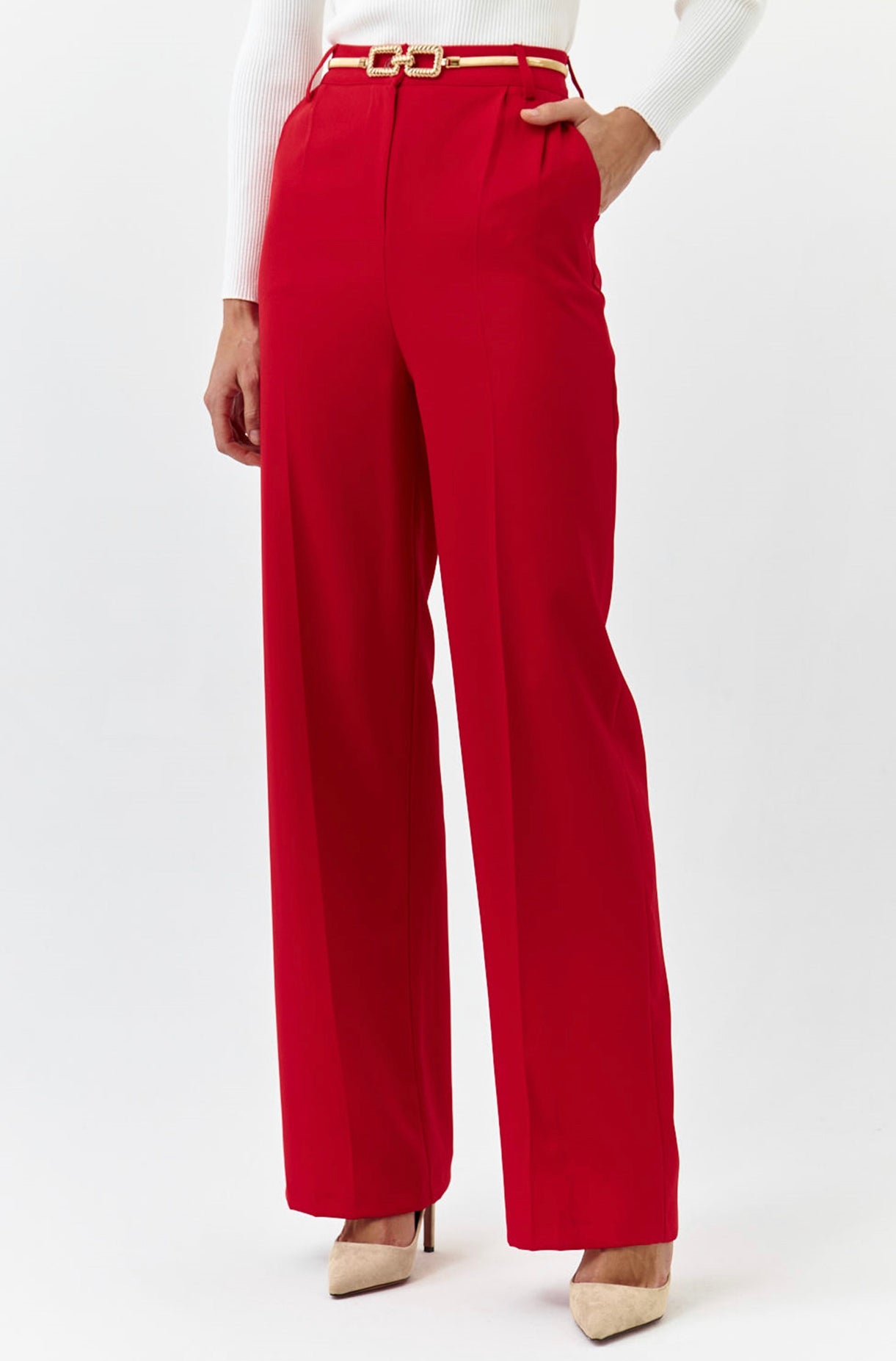 Scarlet Red Tailored Trousers