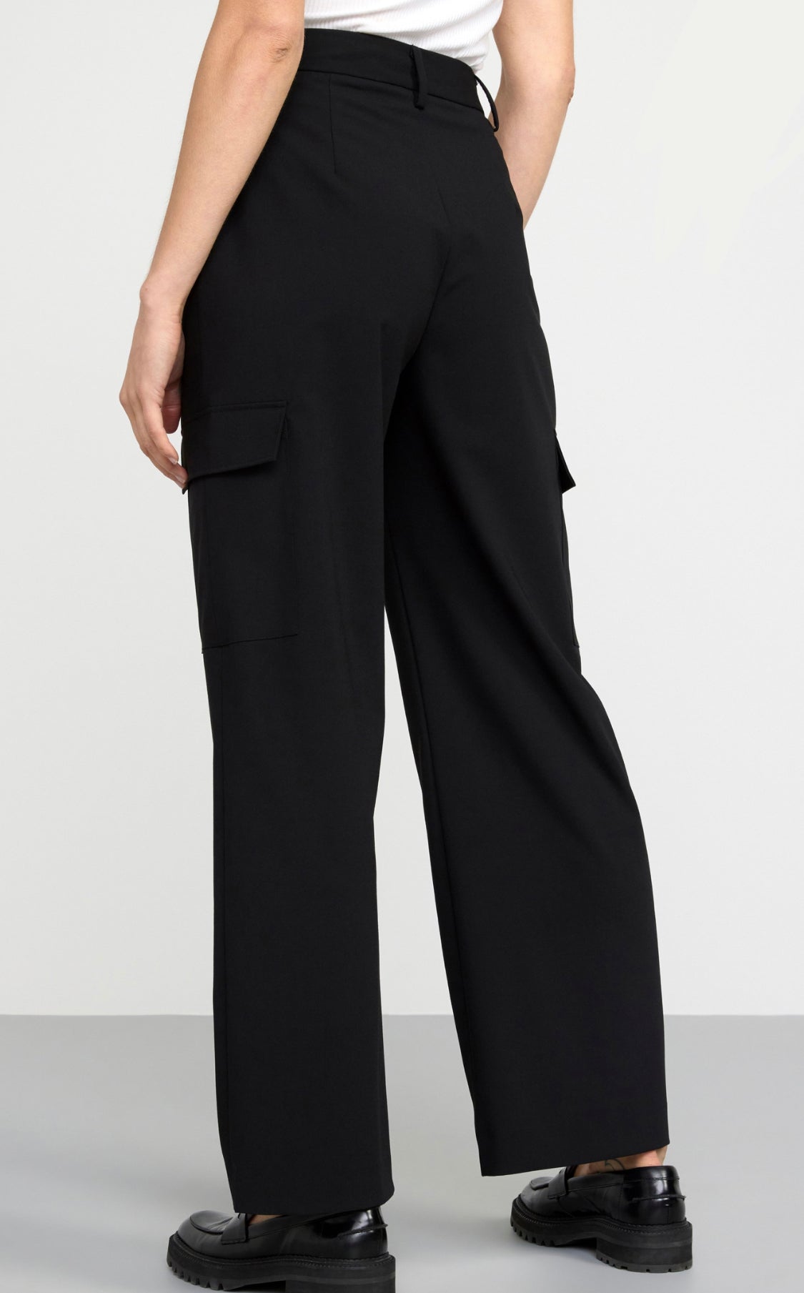 Black Straight Cargo Trouser