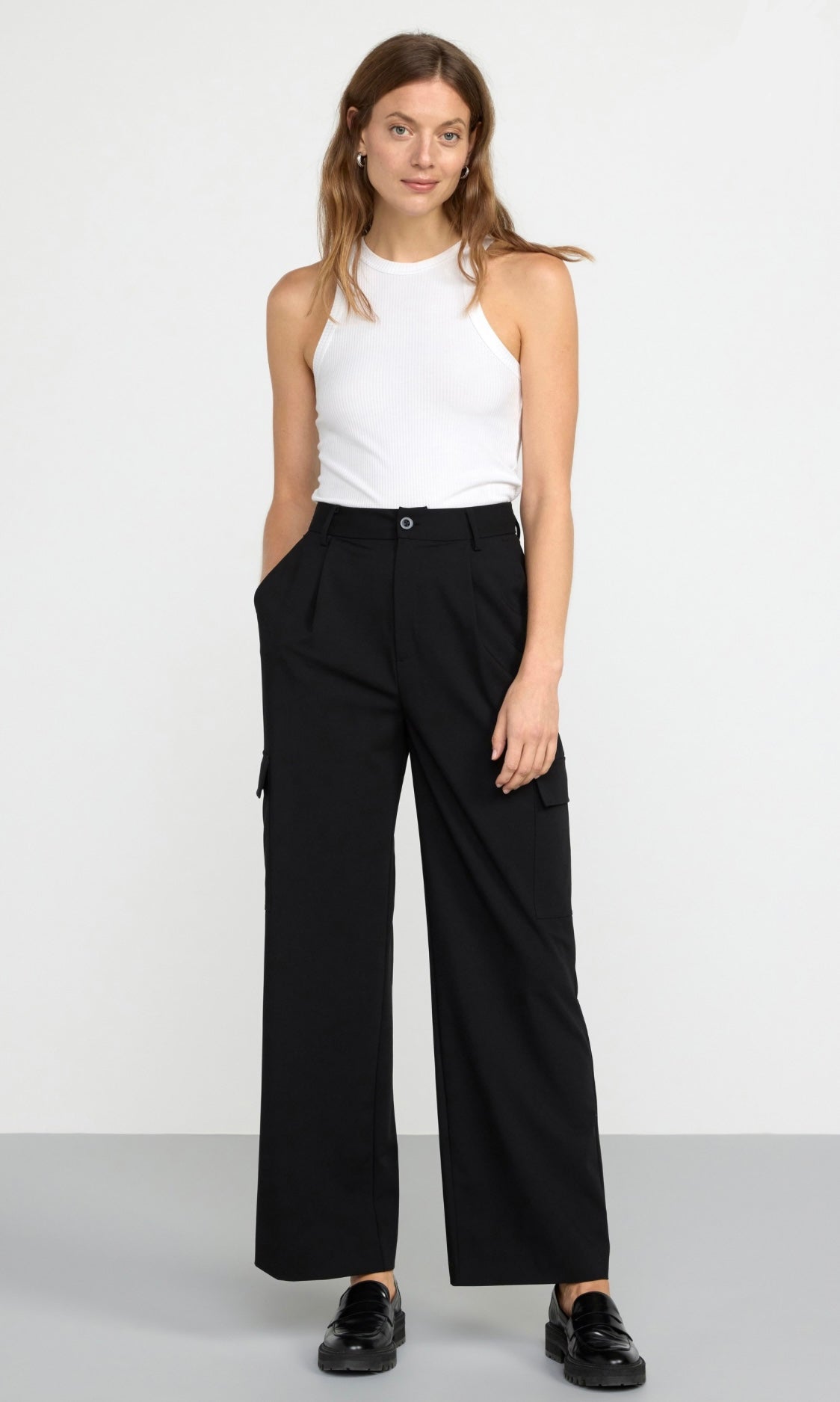 Black Straight Cargo Trouser