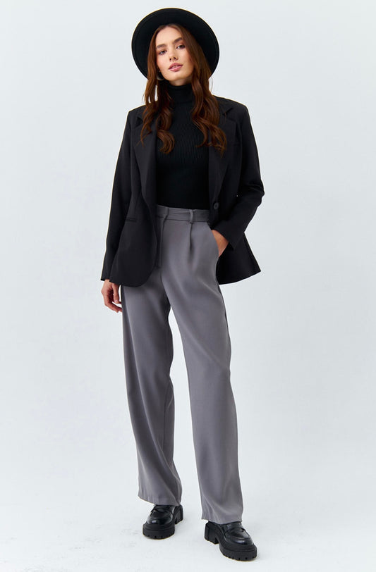 Smoke Grey Tailored Trousers