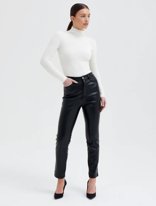 Black Faux Leather Trouser